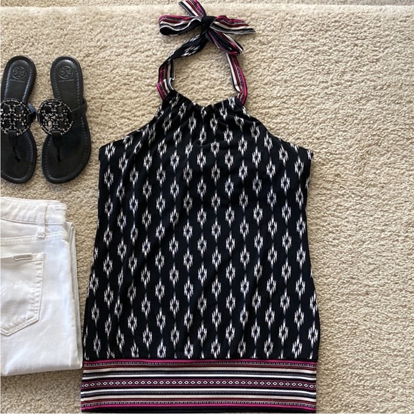 White House Black Market Geo Print Halter Top - Picture 2 of 6